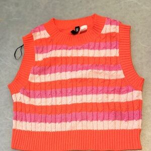 H&M Colorful Striped Tank Top - Pink & Orange